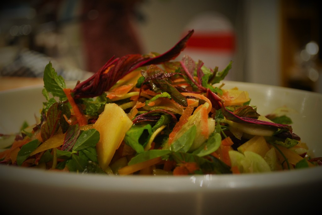 Vegan cookery workshop salad